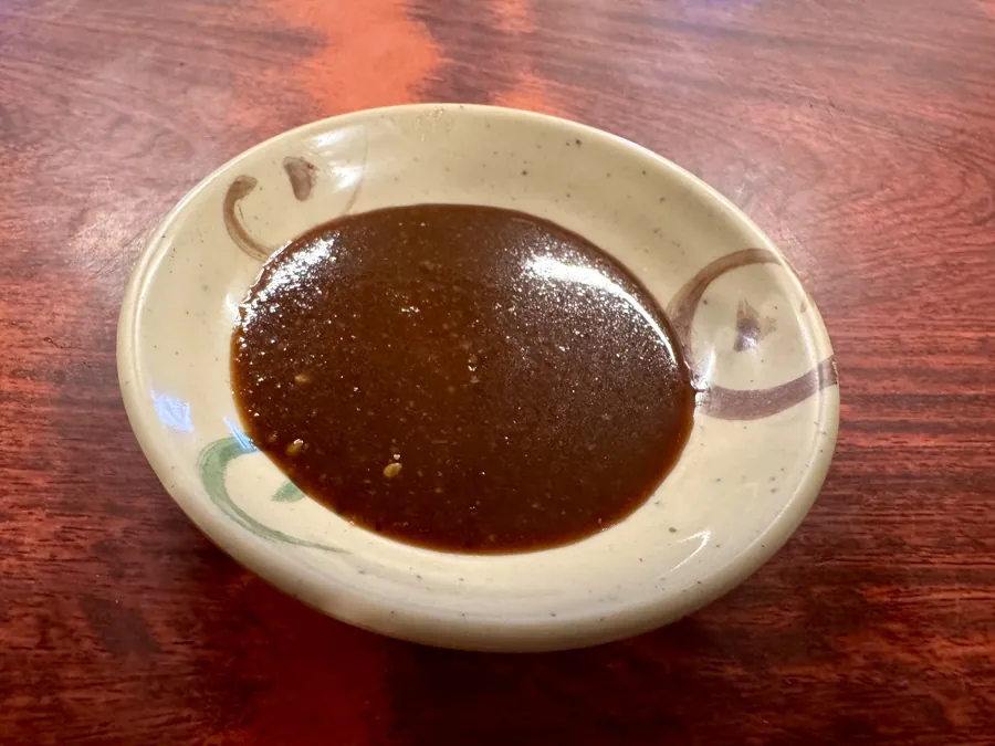 Uma-miso sauce in a small dish
